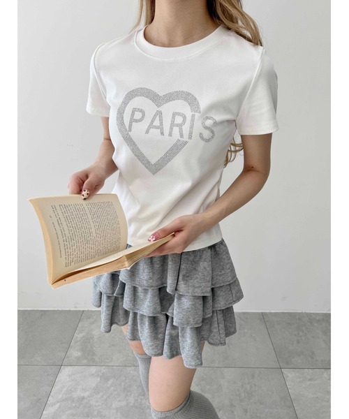 PHILLY（フィリー）の「【プチプラ\2199★】PARISストーンロゴTシャツ（Tシャツ/カットソー・レディース・ホワイト/ブラック・FREE）」の5枚目の写真