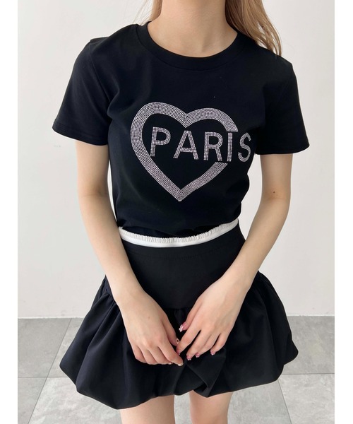 PHILLY（フィリー）の「【プチプラ\2199★】PARISストーンロゴTシャツ（Tシャツ/カットソー・レディース・ホワイト/ブラック・FREE）」の7枚目の写真