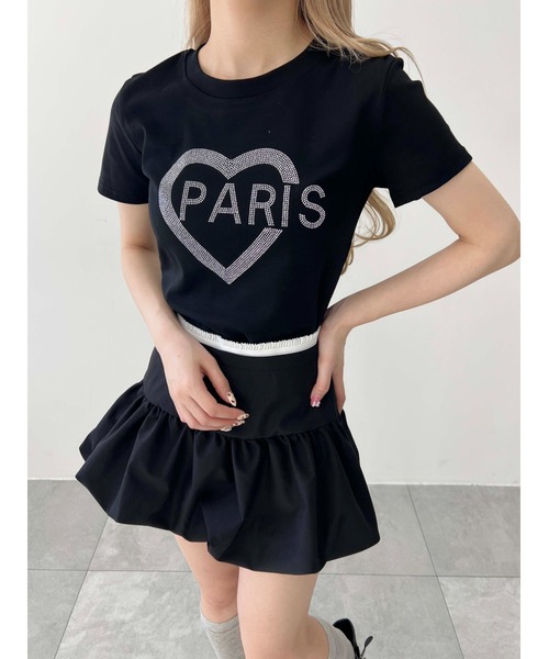 プチプラ99☆】PARISストーンロゴTシャツ（Tシャツ
