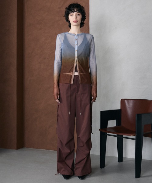 le ELMi（ルエルミ）の「2way gradient sheer cardigan / 2way パワーメッシュ グラデーション カーデトップス（カーディガン/ボレロ・レディース・ブルー/ピンク/ブラウン・FREE）」の14枚目の写真