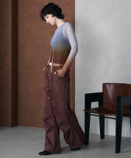 le ELMi（ルエルミ）の「2way gradient sheer cardigan / 2way パワーメッシュ グラデーション カーデトップス（カーディガン/ボレロ・レディース・ブルー/ピンク/ブラウン・FREE）」の18枚目の写真