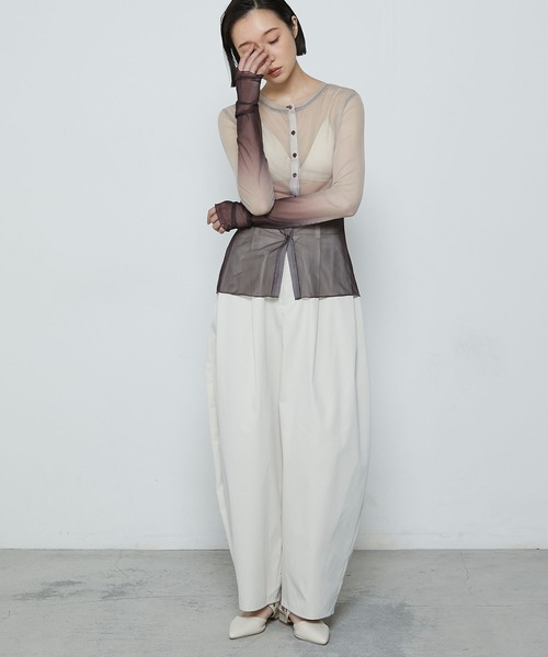 le ELMi（ルエルミ）の「2way gradient sheer cardigan / 2way パワーメッシュ グラデーション カーデトップス（カーディガン/ボレロ・レディース・ブルー/ピンク/ブラウン・FREE）」の22枚目の写真