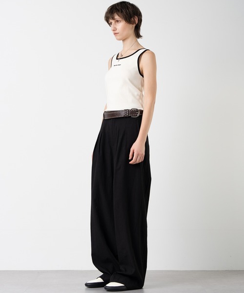 ELOOPS(イーループス)の「【ELOOPS】スローガンプリント入り ウールニットショートトップス(Tシャツ/カットソー・レディース・アイボリー/チャコールグレー・FREE)」の12枚目の写真