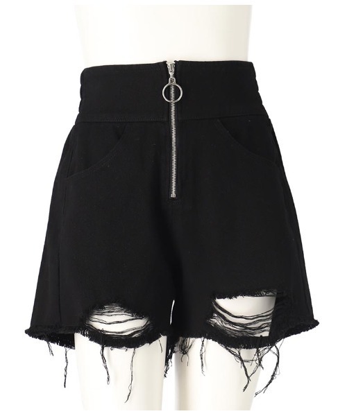 ANAP GｉRL（アナップガール）の「ハイウエストリングジップショートパンツ（その他パンツ・キッズ・ブルー/ライトブルー/ブラック・M/S/XS）」の19枚目の写真