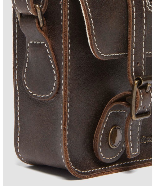 ドクターマーチン　ショルダーバッグ　レザーサッチェルバッグ　ダークブラウン ドクターマーチン DR.MARTENS バッグ ハンド ショルダー 2way 13