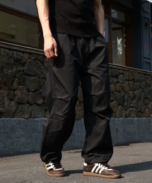 【TOBEE】ドローコード付き ストレッチワイドストレートカーゴパンツ