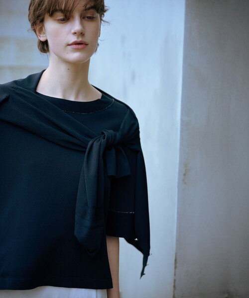 J.PRESS(ジェイプレス)の「【洗える】RAYON ELITE STRETCH ニットT(ニット/セーター・レディース・ライトグリーン系/ネイビー系/ベージュ系/サックスブルー系/ピンク系・MEDIUM/LARGE)」の6枚目の写真