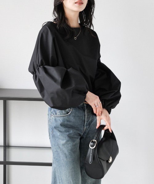 La-gemme(ラジェム)の「ボリュームスリーブブラウス(シャツ/ブラウス・レディース・ブラック/ホワイト・フリー)」の9枚目の写真