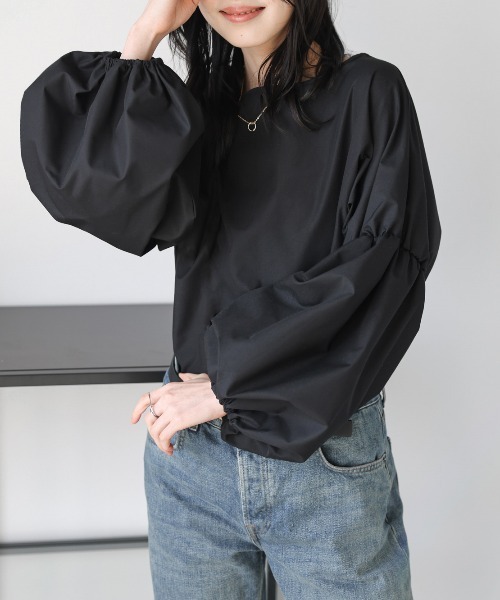 La-gemme(ラジェム)の「ボリュームスリーブブラウス(シャツ/ブラウス・レディース・ブラック/ホワイト・フリー)」の10枚目の写真