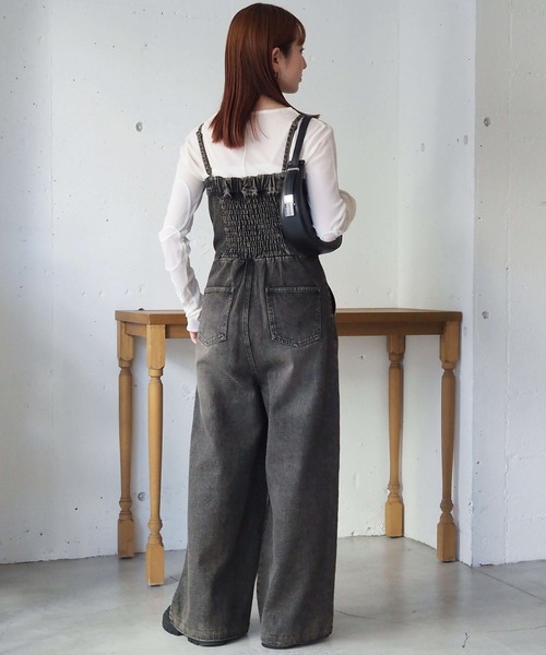 tiptop(ティップトップ)の「【web限定Sサイズあり】デニムオールインワン(サロペット/オーバーオール・レディース・ブラック/ダークブルー・S/M)」の8枚目の写真