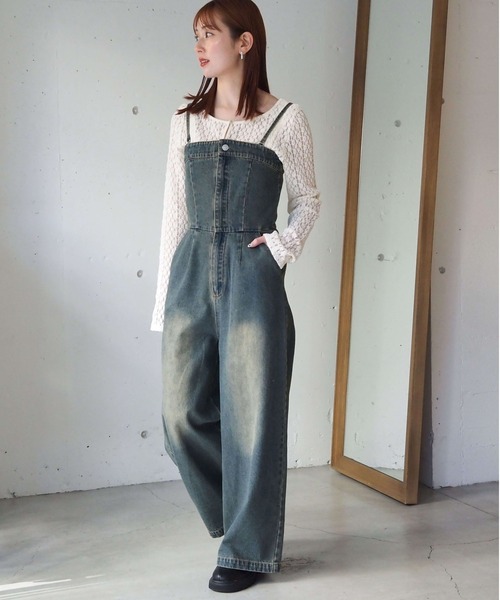 currentage ♡ アローズ別注　デニムサロペット　デニム　オールインワン セール】【web限定Sサイズあり】デニムオールインワン