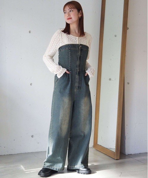 tiptop(ティップトップ)の「【web限定Sサイズあり】デニムオールインワン(サロペット/オーバーオール・レディース・ブラック/ダークブルー・S/M)」の22枚目の写真