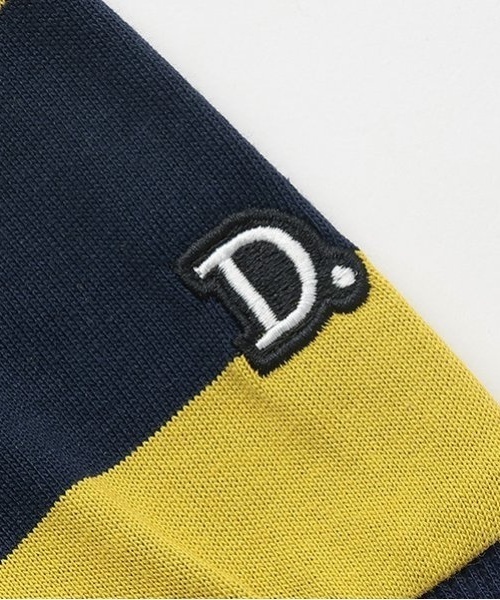 and D. petit main（アンドディープティマイン）の「【365D.】ボーダー袖リブワイドロンT（Tシャツ/カットソー・キッズ・ブルー/ブラック/スモークピンク/グリーン/イエロー/ネイビー・150cm/90cm/110cm/130cm/100cm/120cm/140cm）」の11枚目の写真