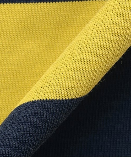 and D. petit main（アンドディープティマイン）の「【365D.】ボーダー袖リブワイドロンT（Tシャツ/カットソー・キッズ・ブルー/ブラック/スモークピンク/グリーン/イエロー/ネイビー・150cm/90cm/110cm/130cm/100cm/120cm/140cm）」の13枚目の写真