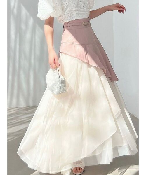 RESEXXY（リゼクシー）の「【WEB限定】チュールドッキングフレアスカート（スカート・レディース・ピンク/インディゴブルー/ライトブルー・FREE）」の3枚目の写真