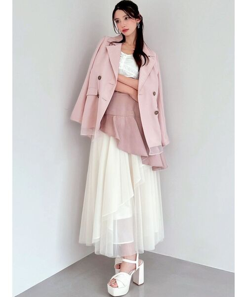 RESEXXY（リゼクシー）の「【WEB限定】チュールドッキングフレアスカート（スカート・レディース・ピンク/インディゴブルー/ライトブルー・FREE）」の4枚目の写真