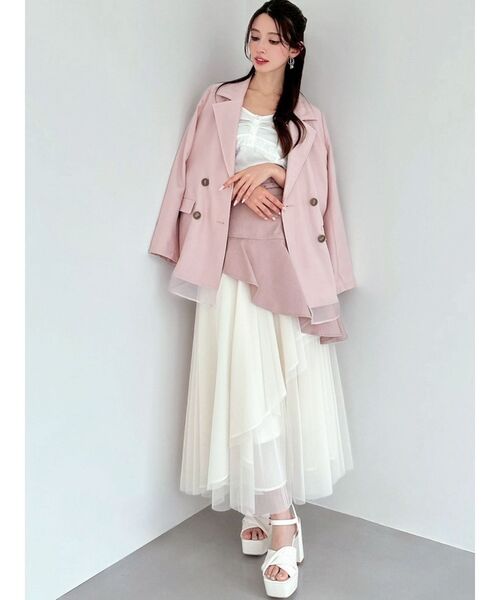 RESEXXY（リゼクシー）の「【WEB限定】チュールドッキングフレアスカート（スカート・レディース・ピンク/インディゴブルー/ライトブルー・FREE）」の5枚目の写真