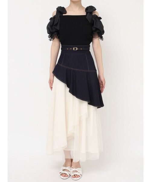 RESEXXY（リゼクシー）の「【WEB限定】チュールドッキングフレアスカート（スカート・レディース・ピンク/インディゴブルー/ライトブルー・FREE）」の13枚目の写真