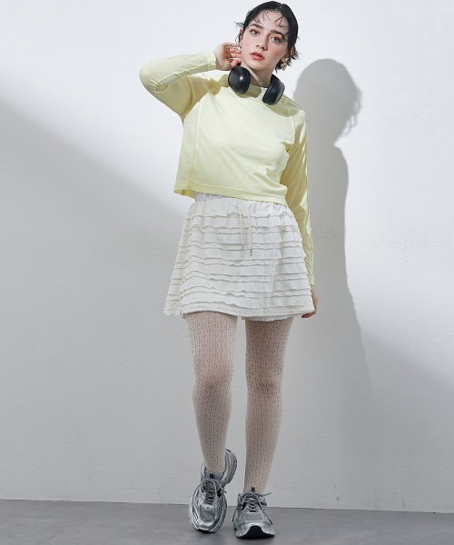 TTOL（トール）の「パイピングデザインシアートップス＜大きいサイズ有＞（Tシャツ/カットソー・レディース・イエロー/ブルー・M～Ｌ/L～LL/LL～3L）」の5枚目の写真