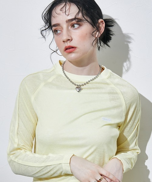 パイピングデザインシアートップス＜大きいサイズ有＞（Tシャツ
