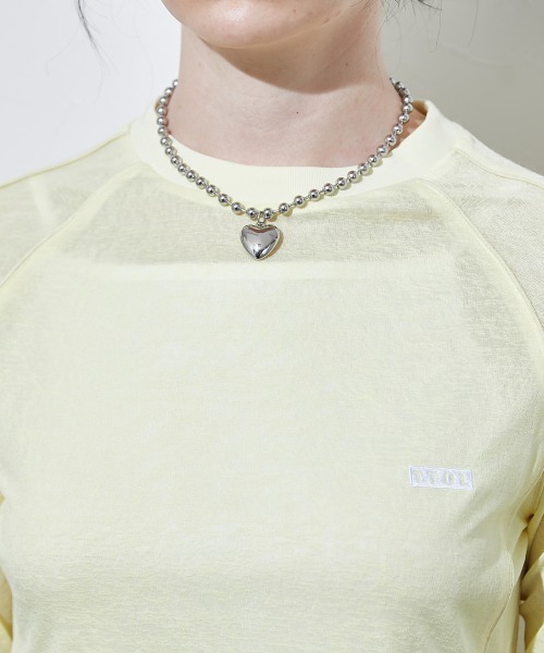 TTOL（トール）の「パイピングデザインシアートップス＜大きいサイズ有＞（Tシャツ/カットソー・レディース・イエロー/ブルー・M～Ｌ/L～LL/LL～3L）」の16枚目の写真