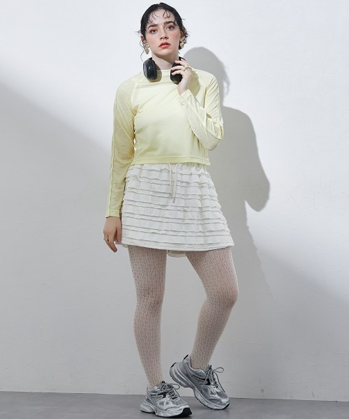 TTOL（トール）の「パイピングデザインシアートップス＜大きいサイズ有＞（Tシャツ/カットソー・レディース・イエロー/ブルー・M～Ｌ/L～LL/LL～3L）」の7枚目の写真