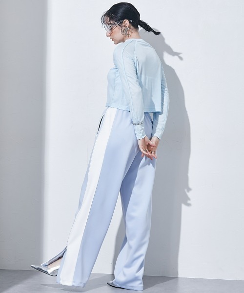 TTOL（トール）の「パイピングデザインシアートップス＜大きいサイズ有＞（Tシャツ/カットソー・レディース・イエロー/ブルー・M～Ｌ/L～LL/LL～3L）」の15枚目の写真