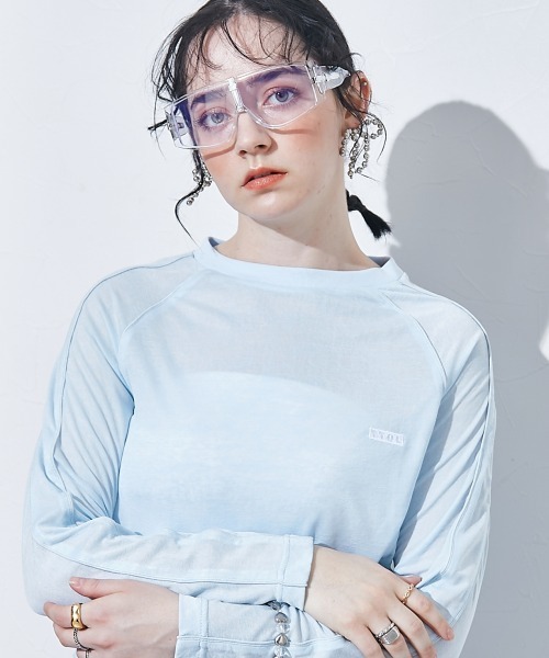 TTOL（トール）の「パイピングデザインシアートップス＜大きいサイズ有＞（Tシャツ/カットソー・レディース・イエロー/ブルー・M～Ｌ/L～LL/LL～3L）」の8枚目の写真