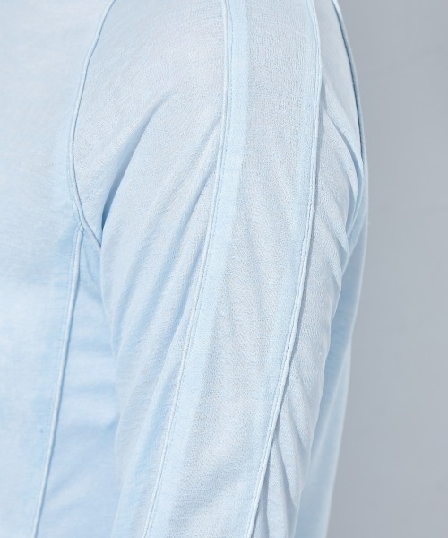 TTOL（トール）の「パイピングデザインシアートップス＜大きいサイズ有＞（Tシャツ/カットソー・レディース・イエロー/ブルー・M～Ｌ/L～LL/LL～3L）」の22枚目の写真