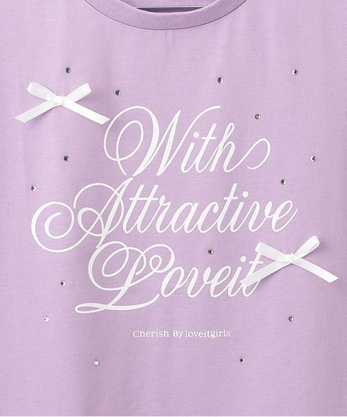 by LOVEiT（バイラビット）の「ビジューガーリーTシャツ（Tシャツ/カットソー・キッズ・ラベンダー/ブラック/オフホワイト・140cm/150cm/160cm/130cm/120cm）」の6枚目の写真