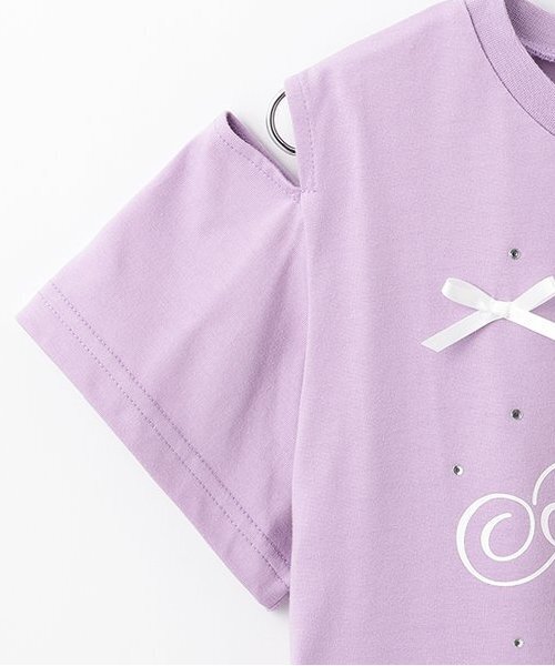 by LOVEiT（バイラビット）の「ビジューガーリーTシャツ（Tシャツ/カットソー・キッズ・ラベンダー/ブラック/オフホワイト・140cm/150cm/160cm/130cm/120cm）」の7枚目の写真