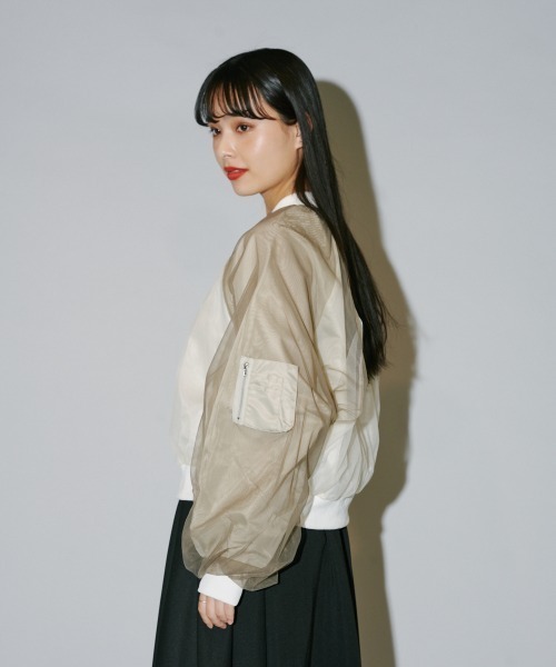 terrace(テラス)の「オーバーチュールブルゾン(ブルゾン・レディース・カーキ/ブラック/アイボリー・MEDIUM)」の15枚目の写真