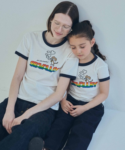 SEA（シー）の「RIKU リンガー TEE (SEAVALLEY)（Tシャツ/カットソー・レディース・グレー/ブルー/ホワイト・1/2）」の5枚目の写真