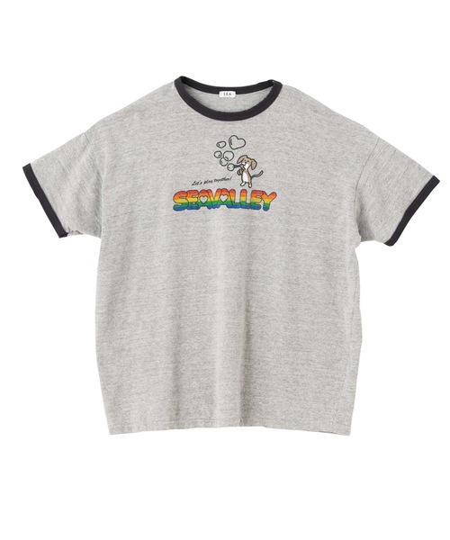 SEA（シー）の「RIKU リンガー TEE (SEAVALLEY)（Tシャツ/カットソー・レディース・グレー/ブルー/ホワイト・1/2）」の13枚目の写真