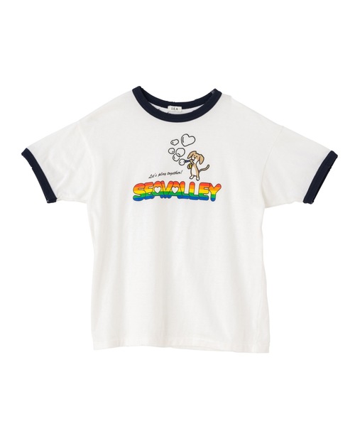 SEA（シー）の「RIKU リンガー TEE (SEAVALLEY)（Tシャツ/カットソー・レディース・グレー/ブルー/ホワイト・1/2）」の15枚目の写真