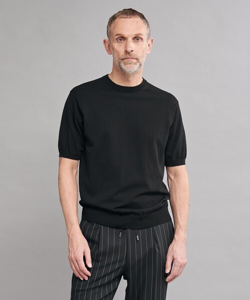 SOVEREIGN(ソブリン)の「<SOVEREIGN> ハイツイスト コットン ニットTシャツ(ニット/セーター・メンズ・ライム/オレンジ系その他/ブラック・L/M)」の9枚目の写真