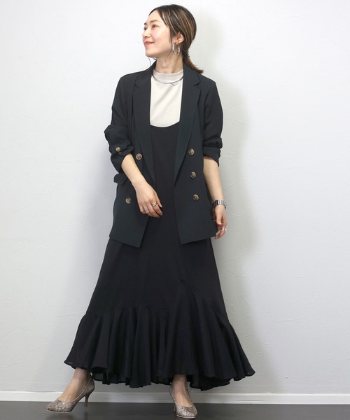 Aletta vita(アレッタビータ)の「綿ボイルランダムヘムキャミソールワンピース(ワンピース・レディース・ブラック/ブラウン・M/TALL)」の22枚目の写真