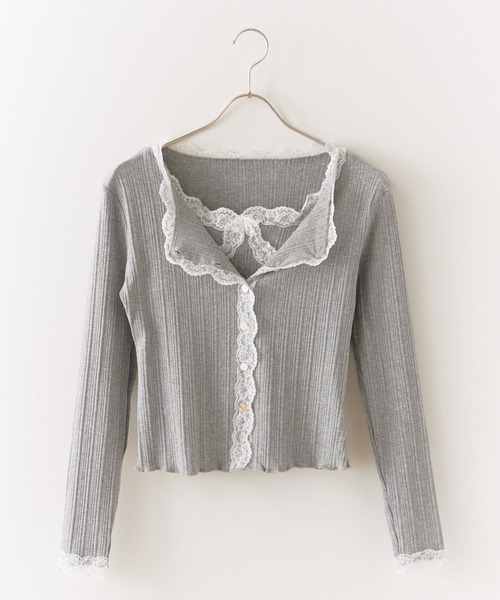 ROOPTOKYO(ループトウキョウ)の「2WAYLace Cropped Top/レースモチーフ クロップドトップス 秋物 秋服 2026年秋冬(アンサンブル・レディース・ブラック/ホワイト/グレー/ベージュ・FREE)」の5枚目の写真