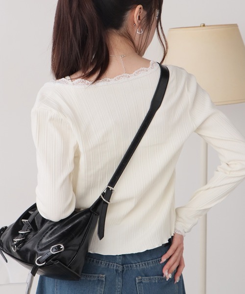 ROOPTOKYO(ループトウキョウ)の「2WAYLace Cropped Top/レースモチーフ クロップドトップス 秋物 秋服 2026年秋冬(アンサンブル・レディース・ブラック/ホワイト/グレー/ベージュ・FREE)」の22枚目の写真