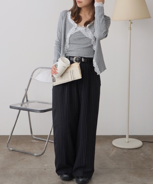 ROOPTOKYO(ループトウキョウ)の「2WAYLace Cropped Top/レースモチーフ クロップドトップス 秋物 秋服 2026年秋冬(アンサンブル・レディース・ブラック/ホワイト/グレー/ベージュ・FREE)」の19枚目の写真