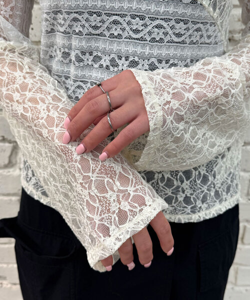 CIAOPANIC（チャオパニック）の「レースパネルシアートップス（Tシャツ/カットソー・レディース・オフホワイト/ブラック/カーキ・ONE SIZE）」の7枚目の写真