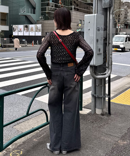 CIAOPANIC（チャオパニック）の「レースパネルシアートップス（Tシャツ/カットソー・レディース・オフホワイト/ブラック/カーキ・ONE SIZE）」の15枚目の写真