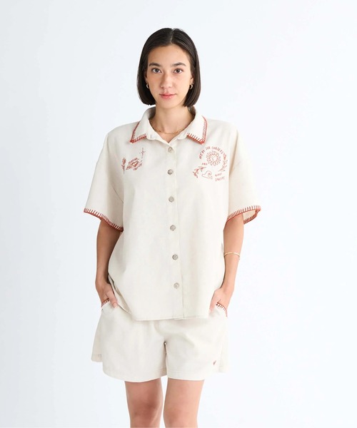 ROXY(ロキシー)の「SWEET DOODLES /ロキシーカバーアップシャツ(シャツ/ブラウス・レディース・ベージュ/グリーン・LARGE/MEDIUM)」の11枚目の写真