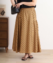 Anna Nicola（アンナニコラ）の「Anna Nicola フロッキードット切替ロングスカート（スカート）」