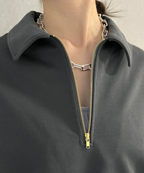 DouDou（ドゥドゥ）の「ハーフジップスウェット＋ワンピース