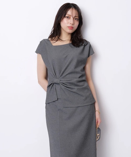 Mystrada（マイストラーダ）の「リボンジャージブラウス（シャツ/ブラウス・レディース・ミント/グレー/ブラック/オフホワイト・38/36）」の10枚目の写真