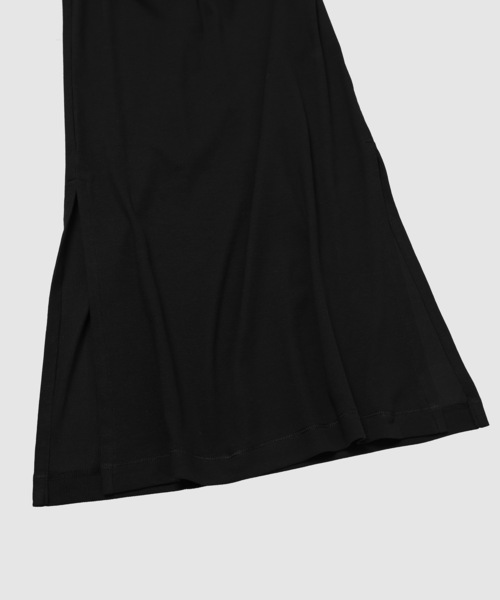 【GANNI】 ブラックソフトコットンリブタンクトップロングドレス セール】Soft Cotton Rib Tank Top Long Dress(ドレス)|GANNI