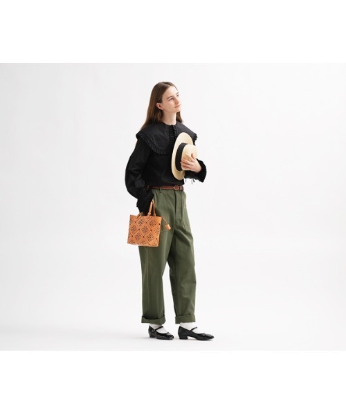 genten（ゲンテン）の「サスカットバスケット手提げバッグ＜S＞（ハンドバッグ・レディース・ベージュ/ブラウン/ホワイト/グリーン・FREE）」の17枚目の写真