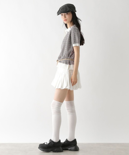 Heather（ヘザー）の「ボーダーポロニット（半袖）　491044（ニット/セーター・レディース・グレー系/ネイビー系/ホワイト系・FREE）」の16枚目の写真