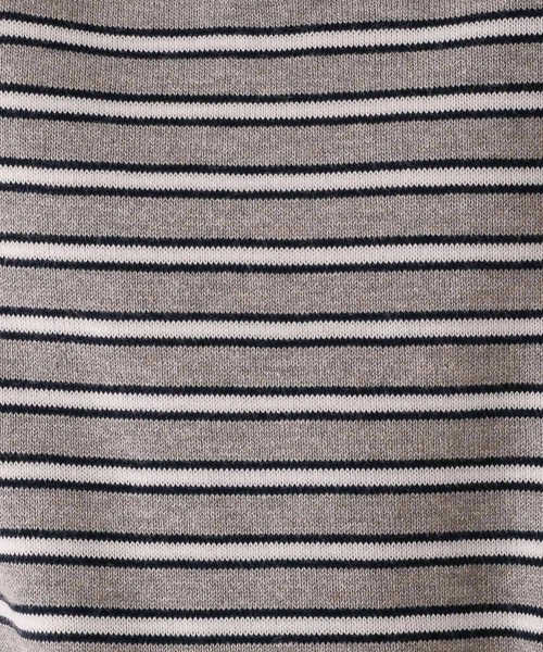Heather（ヘザー）の「ボーダーポロニット（半袖）　491044（ニット/セーター・レディース・グレー系/ネイビー系/ホワイト系・FREE）」の4枚目の写真